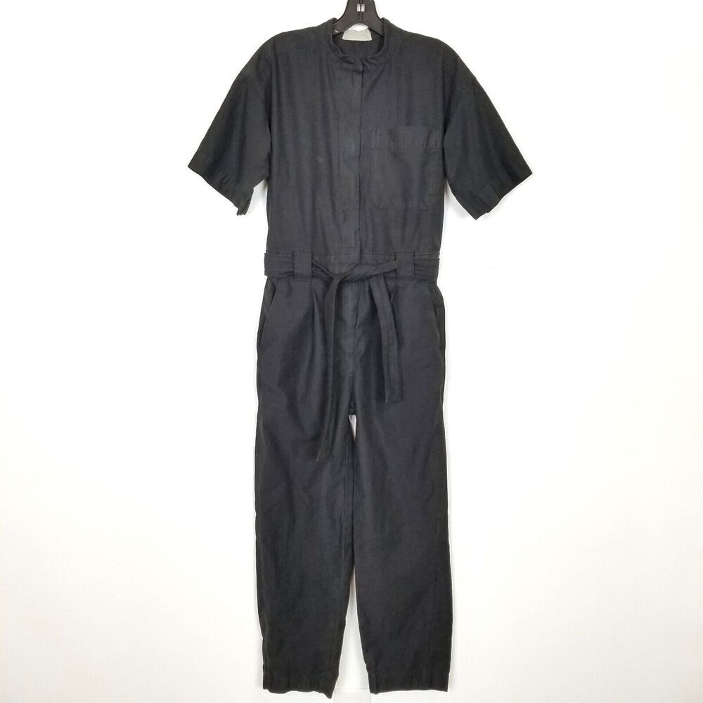Everlane  Women The Fatigue Short-Sleeve Jumpsuit Sz 2 Organic‎ Cotton Belted